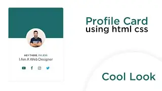 Profile Card Using Html Css | 10 line code