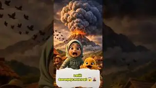 Letusan Gunung Berapi 🌋. #ai #animasi #shorts #video