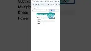 Basic Operations #mba #googlesheets #dataanalytics #datascience #finance #math #scholar-u #shorts