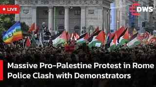 LIVE: Massive Pro-Palestine Protest in Rome | Police Clash with Demonstrators Over Gaza War | AC15