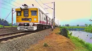Duplicate Medha high speed running beside the pond | journey circle | train video | local train | ER