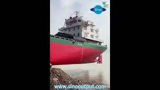 Sinooutput a new cargos ship launching, total length 120m with bow thruster