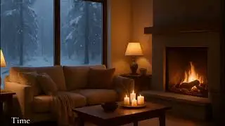 Warm Interior Lofi Jazz ☕ Winter Study Loop | 1 Hour | Vinyl Texture