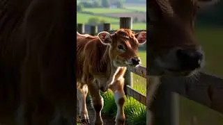 Baby Cow Near Wooden Fence | Real Village Cow Video