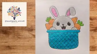 Cute Bunny Drawing Step by Step | Easy Cartoon Rabbit Drawing with Sketch Pens #CuteBunnyDrawing 