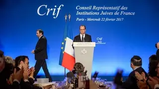 Hollande au d&icirc;ner du Crif : 