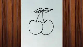 How to draw cherry 🍒 / Cherry fruit drawing