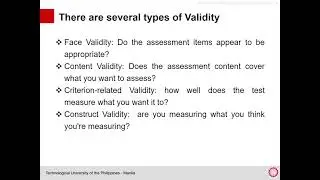 Validity and Reliability of classroom test: Establishing Validity