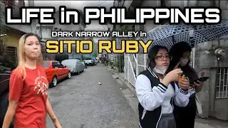 THE HIDDEN DARK NARROW ALLEY in QUEZON CITY | SLUM WALK at SITIO RUBY QUEZON CITY PHILIPPINES [4K]🇵🇭