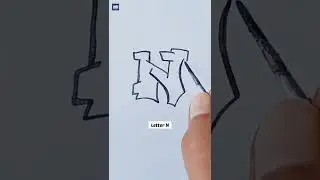 How to draw Alphabet N | How to draw N letter in style | How to draw N letter step by step #shorts