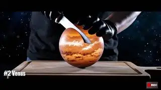 Sun Cutting Venus ASMR #PlanetCut #Satisfying #CrispCut #AIart #SpaceArt #SciFiSatisfying