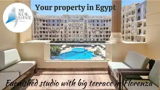 Pool view furnished studio for sale in Florenza Khamsin Resort, Hurghada, Red Sea, Egypt