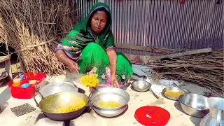 গ্রামের মাটির চুলায় ছাগলের মাংস দিয়ে ভূনা খিচুড়ি রান্না সঙ্গে গ্রাম বাংলার অপরুপ সুন্দর্য ও গ্রামীন
