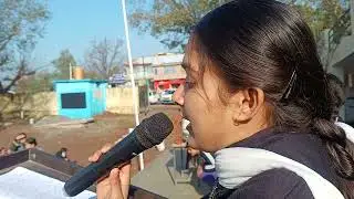 Students while participating in Debate competition on Vande Mataram 