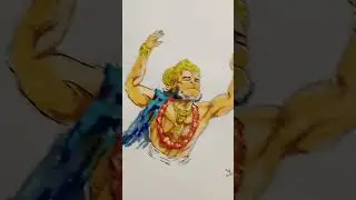hanuman ji painting only using alcohol marker #trending #art #viral #drawing #hanuman #art