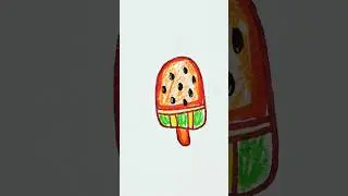 Cute Watermelon Juice Drawing 🍉 | Easy Fruit Drawing for Kids | Step by Step | #shorts #ytshorts