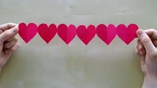Herz aus Papier: Einfache Kette basteln mit Papier ❤ Einfaches Geschenk selber machen