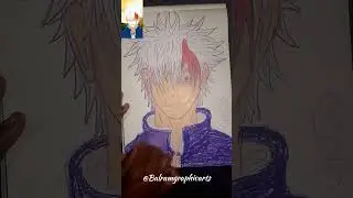 Gojo satoru 🔥☠️ drawing #balramgraphicarts #drawing #art #shorts 