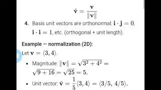 Lecture 02: Unit Vectors, Vector Components, Algebraic expressions