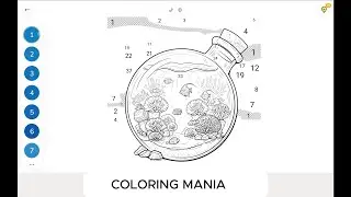 coloring a mini aquarium in a glass bottle #art #relaxing