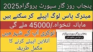 Punjab Rozgar Sport Program jobs 2025 |  4715 Vacancies announced | Online applying Complete process