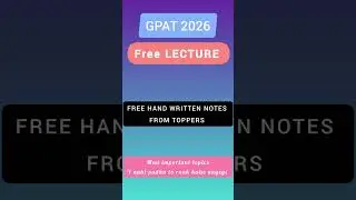 GPAT 2026 FREE BATCH LAUNCHED | TOPPER NOTES AND CONTENT #gpat #niper #shorts #freebatch