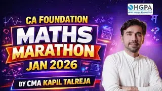 CA Foundation Mathematics Marathon LIVE 🔴 | Jan 2026 | CMA Kapil Talreja | HGPA Classes