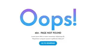 How to create a 404 error page in html and css