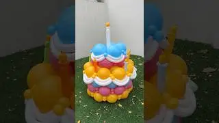 How to make a large balloon birthday cake quickly?