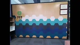 Hexagon acoustic wall panels installation | Polyester fiber sound absorbing PET panels.