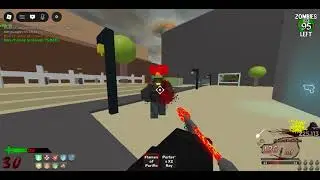 Roblox Reminiscence Zombies round 30 on Veteran difficulty with new flamethrower