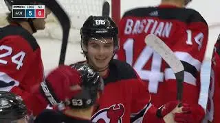 Jack Hughes scores in overtime for the Devils