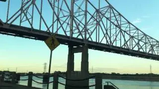 Martin Luther King Bridge running over Missouri and Illinois state Borders.