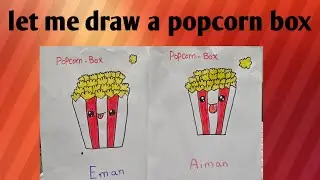  😍 Cutest Popcorn Box Ever! Step-by-Step Drawing Challenge!#let me draw 🇨🇦 