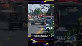 VIRAL ROMBONGAN BUS MENUJU GARASI DI KAWAL POLISI #shorts