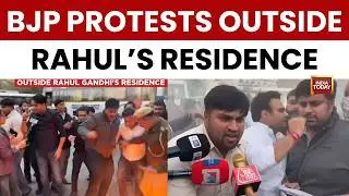 BJP Protests Outside Rahul Gandhi's Residence Over Youth Congress AI Summit Disruption | India Today