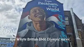 Kye Whyte British Olympic BMX Racer Mural in Peckham London.