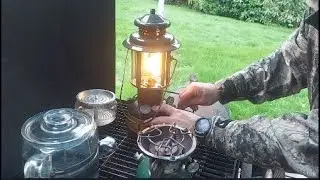 Bluegrass Bushcraft Coffee Challenge - Pyrex 9 cup percolator - Coleman 502 - 1979 SMP MilSpec