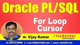 For Loop Cursor in PL/SQL | Oracle PL/SQL Tutorial Videos | Mr.Vijay Kumar