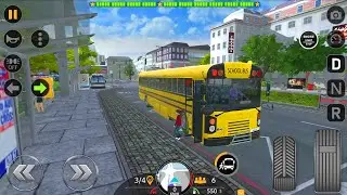 Bus Simulator 2023 - School bus carrying students in Beijing city