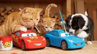 Mana CAT Trims Fun on the farm and Makes Triger hat For kittens At home 🐈