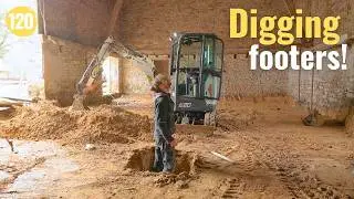 Digging Concrete Footers & Installing Sump Pump in the Old Barn | Renovation in Southern France #120