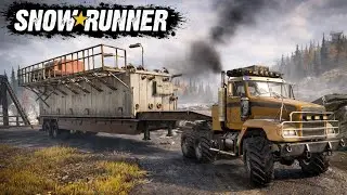Snowrunner : Freightliner M916A1 Hauls Heavy Construction Trailer #snowrunner #gameplay #offroad