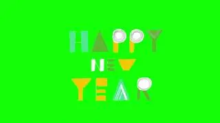 Happy New Year Text Colorful Cutout Title Green Screen Party Intro