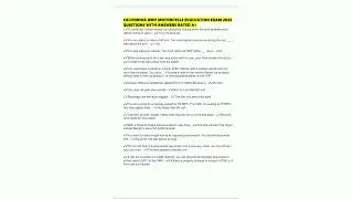 CALIFORNIA DMV MOTORCYCLE EVALUATION EXAM 2025 QUESTIONS WITH ANSWERS RATED A70