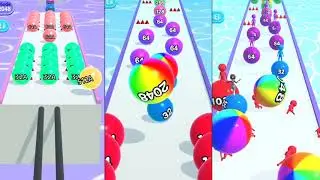 Ball Run Mode vs Ball Run 2048 vs Ball Runner 2048 Gameplay Walktrough Android iOS