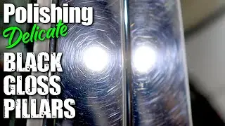 Polishing Delicate Gloss Black Pillars! #autodetailing #paintcorrection