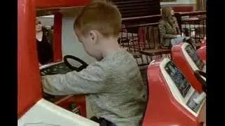 017     Harry Carter on reds bus in Skyline Pavilion at Butlins, Bognor Regis on 15th October 2015