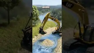 A dredge is dredging a river. #miniature #ai #mini #dredge #river #shorts #shortvideo