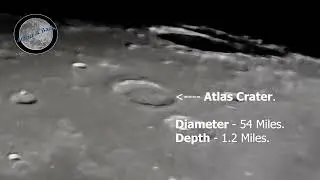 Close up Views of Moon Craters with Names and Sizes Detailed